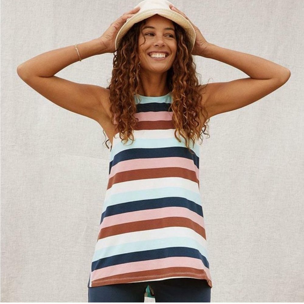 NWOT Matilda Jane Sierra Women's Sleeveless Multi-Striped Tie-Back Tank M